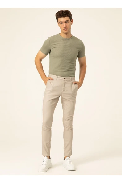 Normal Bel Normal Paça Regular Fit Bej Erkek Pantolon Pn2020500490 ürün görseli 1