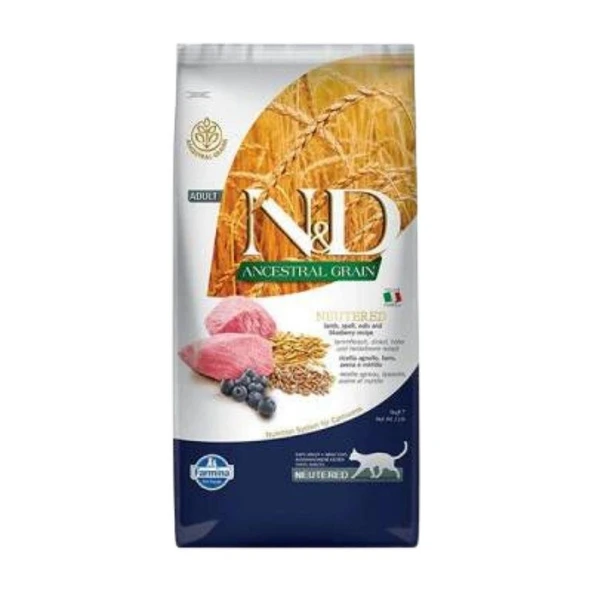 N&D Düşük Tahıllı Kuzulu Kısırlaştırılmış Kedi Maması 10 kg ürün görseli 1