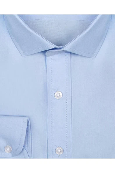 Slim Fit Açık Mavi Erkek Gömlek - Resim 4