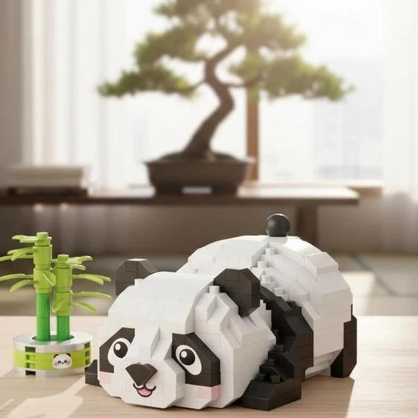LZ-8804  DİNLENEN PANDA 340 PARÇA BLOCK OYUNCAK - Resim 4