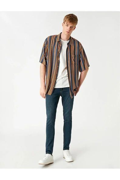 3wam40035bd Skinny Erkek Jean Pantolon Petrol ürün görseli 1