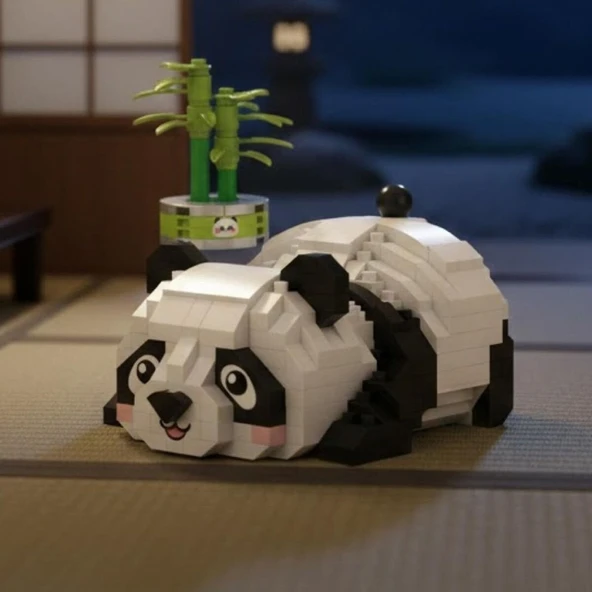 LZ-8804  DİNLENEN PANDA 340 PARÇA BLOCK OYUNCAK ürün görseli 1