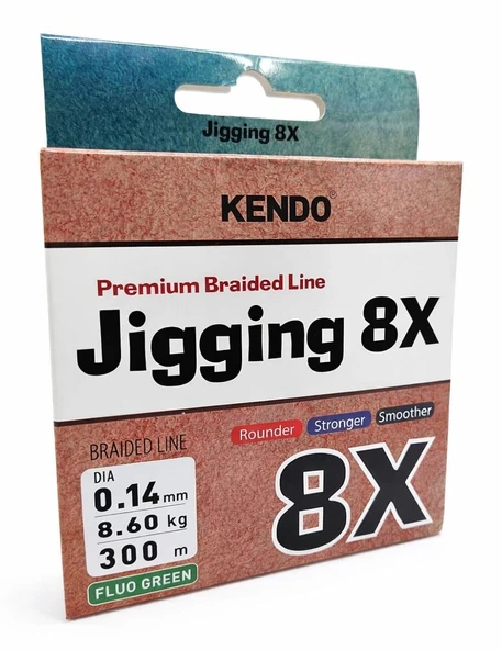 Kendo Jigging 8X Flash 300 mt Örgü İp (FLUO GREEN) ürün görseli 1