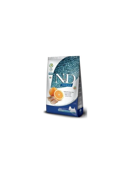 N&D Ocean Balıklı Küçük Irk Tahılsız Yetişkin Köpek Maması 2.5 kg ürün görseli 1
