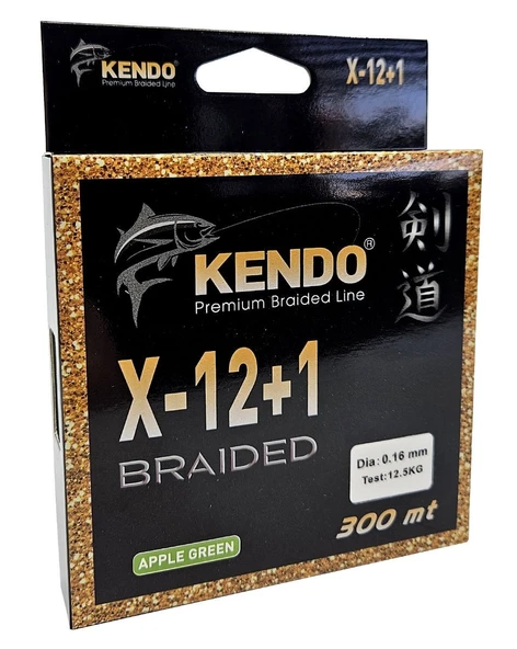 Kendo X-12+1 Braided 300m Apple Green Örgü İp ürün görseli 1