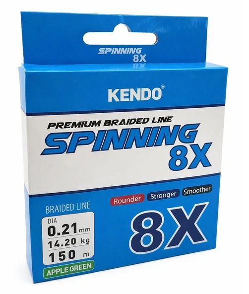 Kendo Spinning 8X Fighting 150 mt Örgü ip (Apple Green) ürün görseli 1