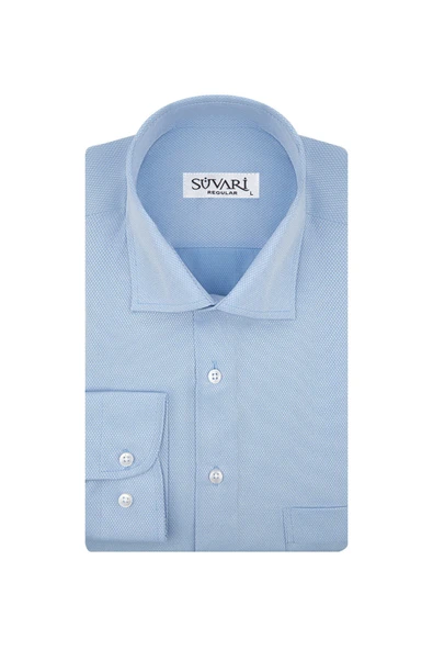 Regular Fit Klasik Yaka Armürlü Beyaz Erkek Gömlek GM2025000190 ürün görseli 1