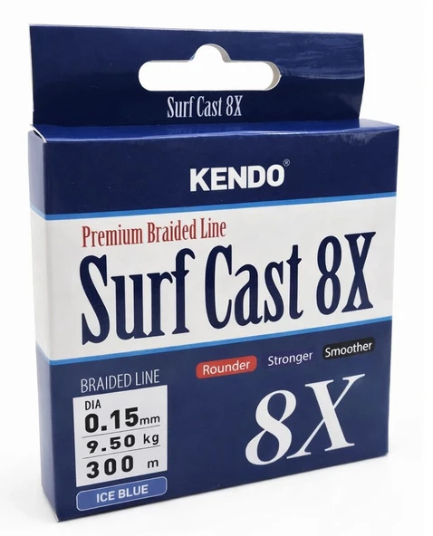 Kendo Surf Cast 8X Fighting 300 mt Örgü İp ( ICE BLUE) ürün görseli 1