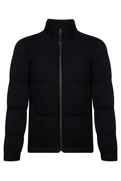 Slim Fit Dolum Siyah Erkek Mont ürün görseli 1