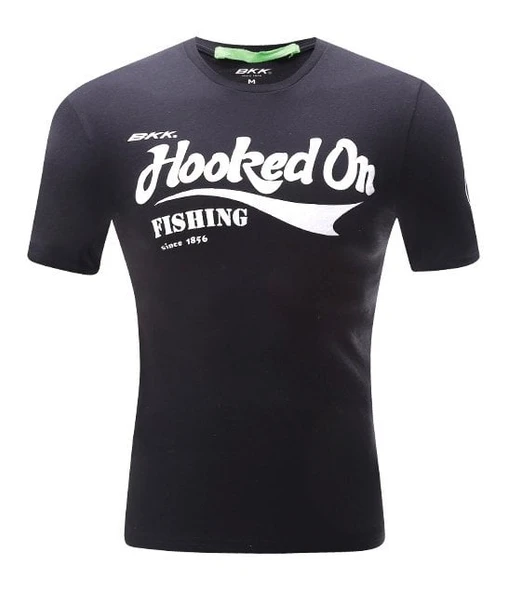 BKK Hooked On Fishing Siyah Tişört ürün görseli 1
