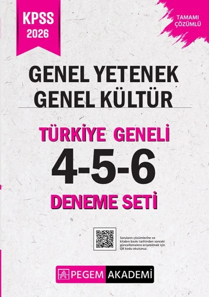 Pegem 2026 KPSS Genel Yetenek Genel Kültür Türkiye Geneli 3 Deneme (4-5-6) Pegem Akademi Yayınları ürün görseli 1