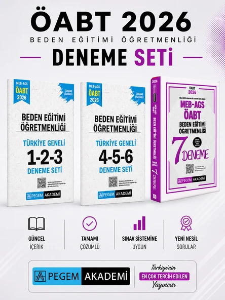 Pegem 2026 MEB AGS ÖABT Beden Eğitimi Deneme & ÖABT Beden Eğitimi Türkiye Geneli Deneme Seti ürün görseli 1