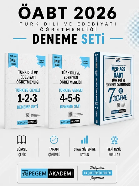 Pegem 2026 MEB AGS ÖABT  Türk Dili ve Edebiyatı Deneme & Türkiye Geneli Deneme Seti ürün görseli 1