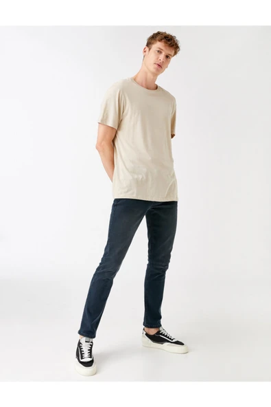 Erkek Lacivert Brad Slim Fit Jeans ürün görseli 1