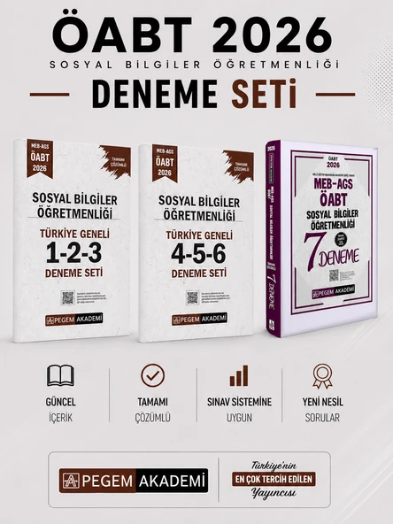 Pegem 2026 MEB AGS ÖABT Sosyal Bilgiler Deneme & ÖABT Sosyal Bilgiler Türkiye Geneli Deneme Seti ürün görseli 1