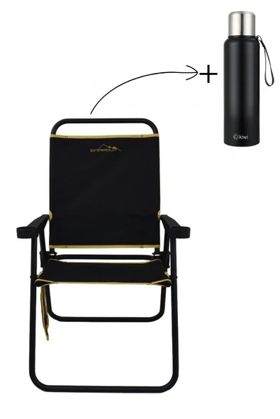 Campout Orion Kamp Sandalyesi +Paslanmaz Çelik Bardaklı 750 Ml Termos Set ürün görseli 1