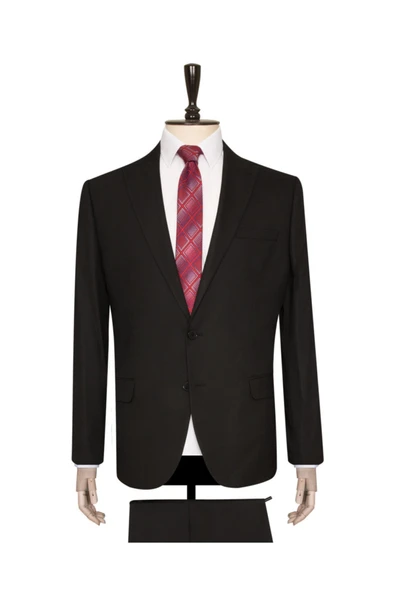 Siyah Slim Fit Takım Elbise - Resim 2