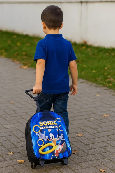 Çekçekli Sonic Erkek Anaokul Kreş Sırt Çantası 2 ürün görseli 1