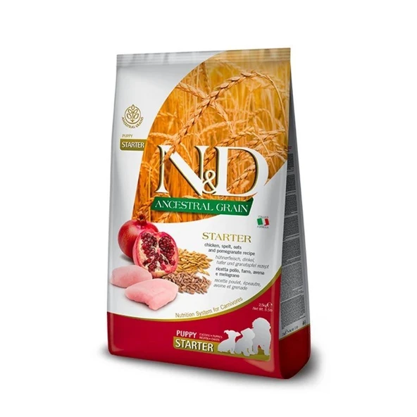 N&D Düşük Tahıllı Tavuklu Narlı Starter Anne ve Yavru Köpek Maması 2,5 kg ürün görseli 1