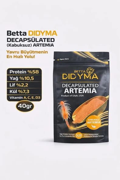 Betta Didyma Decapsulated (Kabuksuz) Artemia 40gr (Anahtarlık Hediyeli) ürün görseli 1