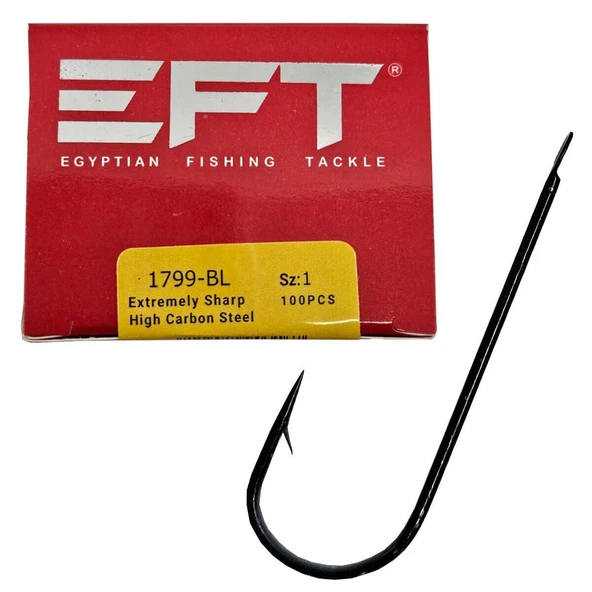EFT Hook 1799 Siyah Düz İğne 100 Adet ürün görseli 1