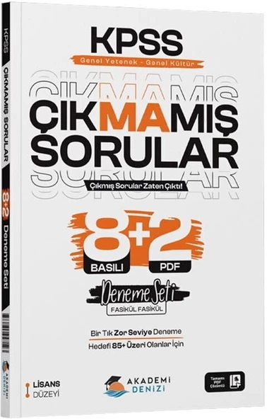 Akademi Denizi KPSS Lisans Genel Yetenek Genel Kültür Çıkmamış Sorular 10 Deneme Çözümlü Akademi Denizi ürün görseli 1