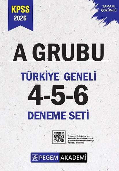 Pegem 2026 KPSS A Grubu Türkiye Geneli 3 Deneme (4-5-6) Pegem Akademi Yayınları ürün görseli 1