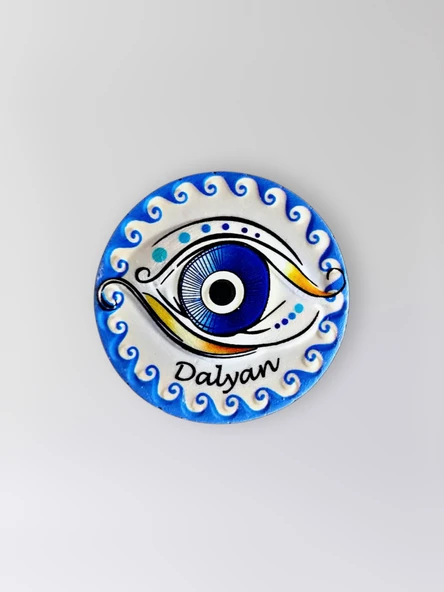 DALYAN Temalı Polyester Kabartmalı Nazar Magnet  Çap: 7 cm – Dekoratif Hediyelik Buzdolabı Süsü  (kod:1207) ürün görseli 1