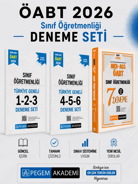 Pegem 2026 MEB AGS ÖABT Sınıf Öğretmenliği Deneme & Türkiye Geneli Deneme Seti ürün görseli 1