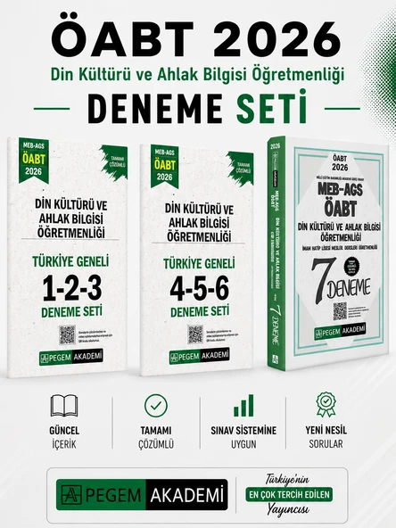 Pegem 2026 MEB AGS ÖABT Din Kültürü ve Ahlak Bilgisi Deneme & Türkiye Geneli Deneme Seti ürün görseli 1