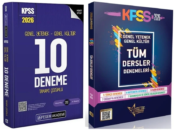 Pegem + Liderler Karması 2026 KPSS Genel Yetenek Genel Kültür 10+29 Deneme 2 li Set Pegem Akademi + Liderler Karması Yayınları ürün görseli 1