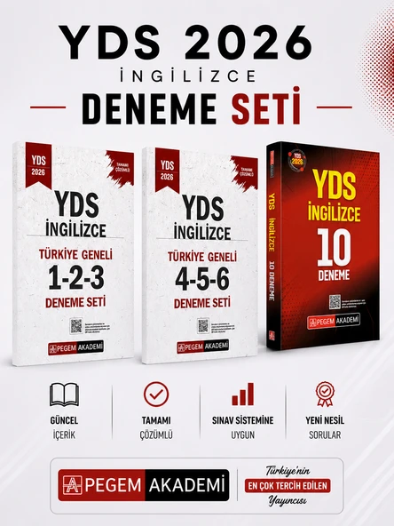 Pegem 2026 YDS İngilizce 10 Deneme & YDS İngilizce Türkiye Geneli Deneme Seti ürün görseli 1