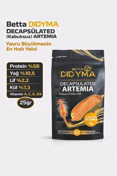 Betta Didyma Decapsulated (Kabuksuz) Artemia 25gr (Anahtarlık Hediyeli) ürün görseli 1