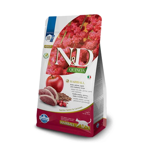 N&D Quinoa Tahılsız Tüy Yumağı Önleyici Yetişkin Kedi Maması 1,5kg ürün görseli 1