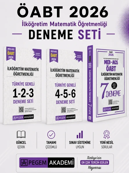 Pegem 2026 MEB AGS ÖABT İlköğretim Matematik Öğretmenliği  Deneme & Türkiye Geneli Deneme Seti ürün görseli 1