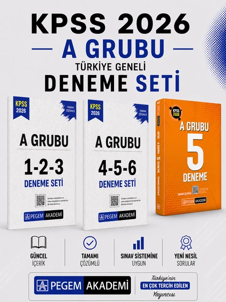 Pegem 2026 KPSS A Grubu 5 Deneme & KPSS A Grubu Türkiye Geneli Deneme Seti ürün görseli 1