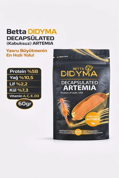 Betta Didyma Decapsulated (Kabuksuz) Artemia 60gr (Anahtarlık Hediyeli) ürün görseli 1