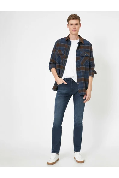 Erkek Mavi Brad Jeans 0YAM43831LD - Resim 6