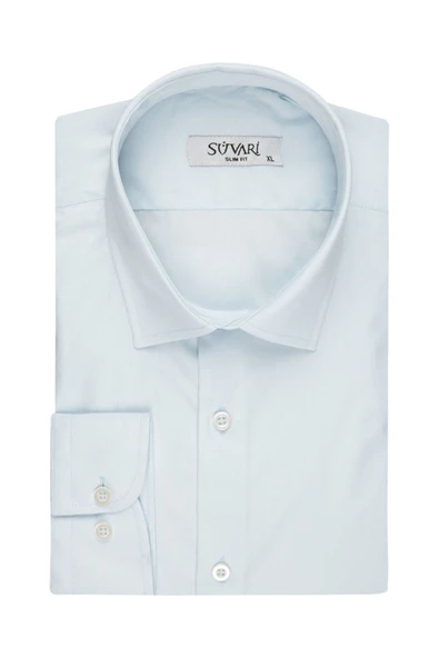 Slim Fit Mavi Erkek Gömlek ürün görseli 1