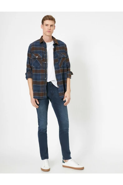 Erkek Mavi Brad Jeans 0YAM43831LD - Resim 7