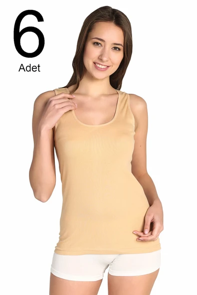 Kadın Siyah 6'lı Paket  Atlet ELF568T0136CCM6 ürün görseli 1