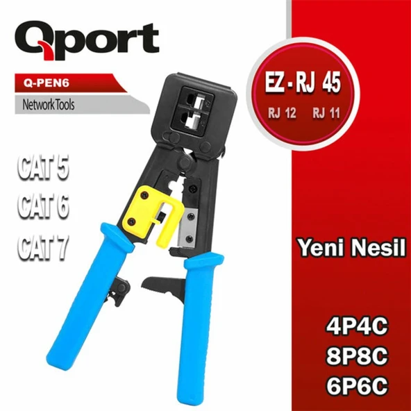 QPORT Q-PEN6 RJ45/RJ11/RJ12 YENİ NESİL PENSE ürün görseli 1