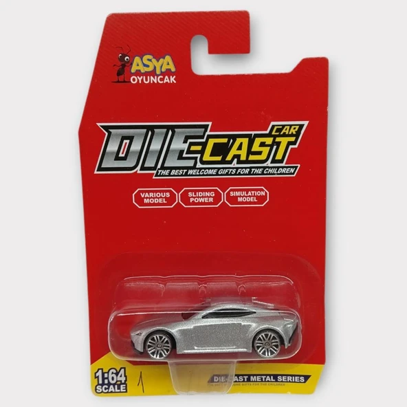 Metal Mini Arabalar  8 cm - Gri - 1 - 1 ADET - Resim 5