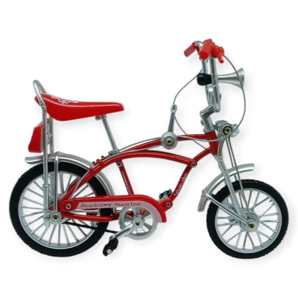 Model Araçlar -1:8 Metal Retro Pinokyo Bisiklet - Die -Cast 17 cm - Kırmızı - 1 ADET ürün görseli 1