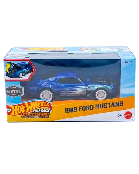 Hot Wheels Pull Back Speeders 1969 Ford Mustang HWH51 ürün görseli 1
