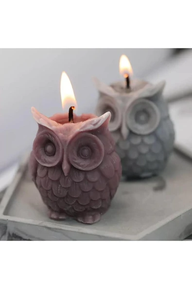 HogART Design Baykuş & Sevimli Ayı Silikon Mum Kalıbı ürün görseli 1