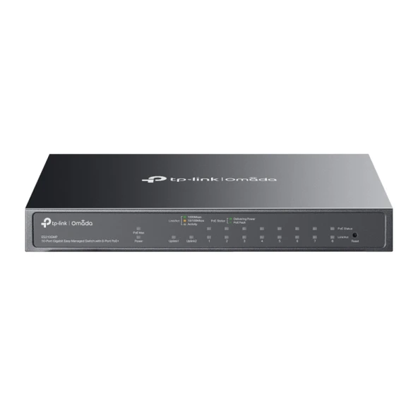 TP-Link Omada ES210GMP 10 Port 10/100/1000 Mbps Yönetilebilir Gigabit PoE Switch ürün görseli 1
