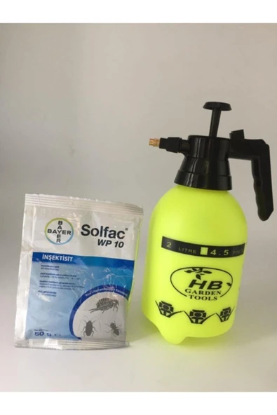 GHAZAL TRADE Bayer Solfac Wp 10 Tüm Haşereler Için Toz Böcek Öldürücü + Hb Mekanik El Pompası 2 Lt ürün görseli 1