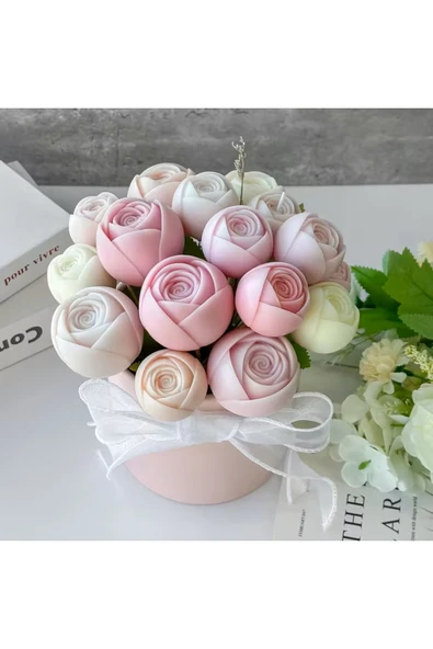HogART Design Küçük boy Top Gül Mum Sabun & Kokulutaş Silikon Kalıp ürün görseli 1