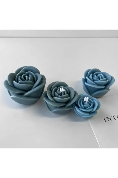 HogART Design Orta Boy Gül Şekilli Mum Sabun & Pasta Silikon Kalıp ürün görseli 1